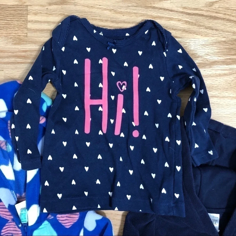 Carter’s Top Bundle 9 months Fleece Sweatshirts Hi Hearts Blue Hooded